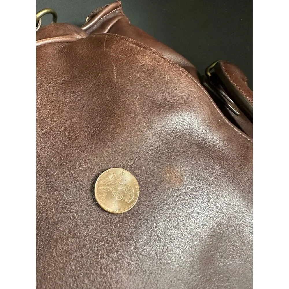 Bosca Brown Italian Leather Briefcase Men's Messenger Bag Tote Laptop Satchel